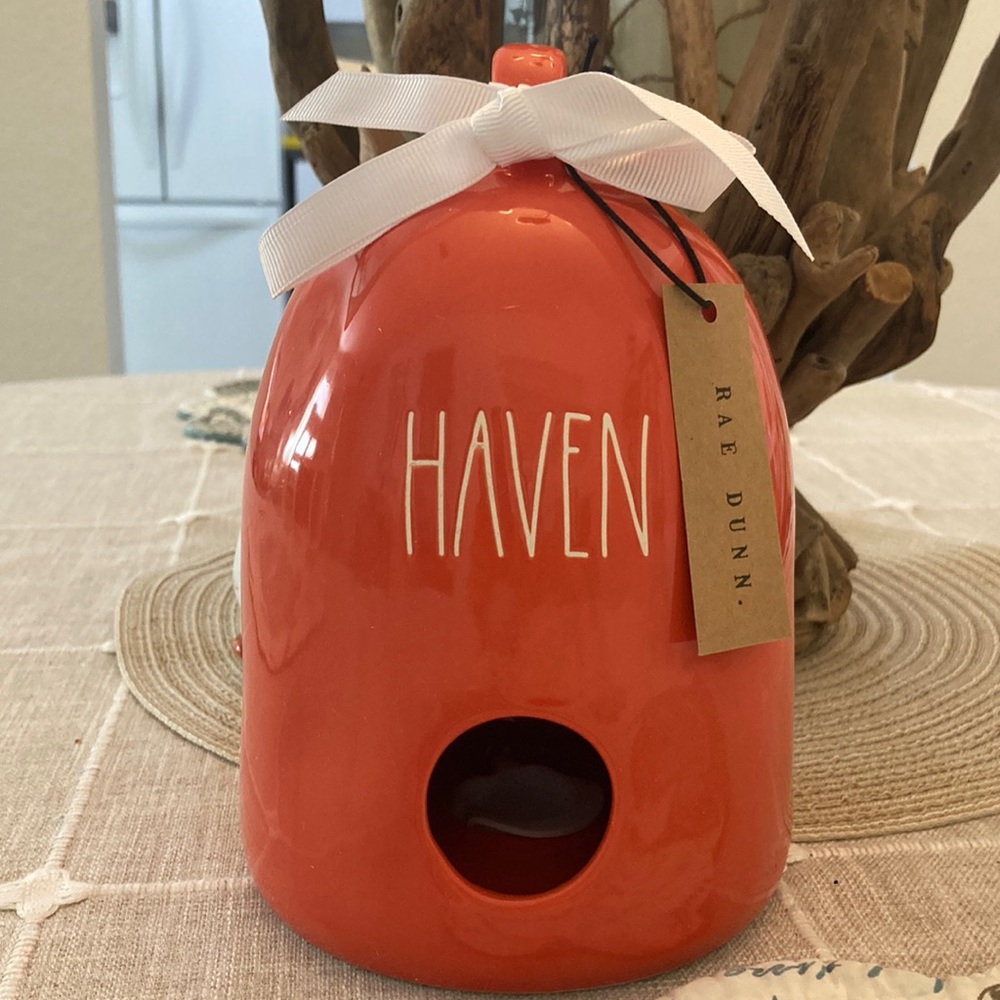 Rae Dunn Birdhouse HAVEN in Orange